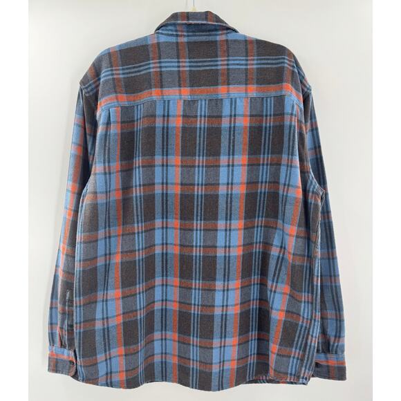 PrAna Mens Westbrook Heavyweight Flannel Shirt Gray Blue Button up Plaid XL - Picture 2 of 7